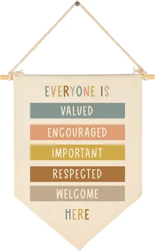 Vista 8 de Letrero de pared para aula, regalo para profesores, decoración inspiradora de vuelta a la escuela, bandera de pared con texto en inglés "Let's Root