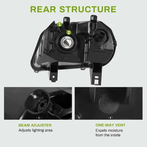 Vista 5 de AUTOSAVER88 - Conjunto de faros Compatible con 2006 2007 2008 2009 2010 2011 Chevy HHR 06 07 08 09 10 11 2006-2011 06-11 Par Carcasa cromada