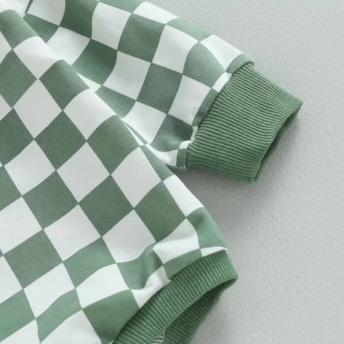 Vista 13 de Karuedoo Sudadera a cuadros para bebé niño y niña, mameluco de gran tamaño, manga larga, con burbujas, ropa neutra para otoño