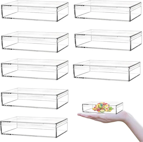 Vista 10 de KissYou Caja de acrílico pequeña caja transparente con tapa Cajas de exhibición de plástico Cubo cuadrado Almacenamiento de joyas Contanier Party