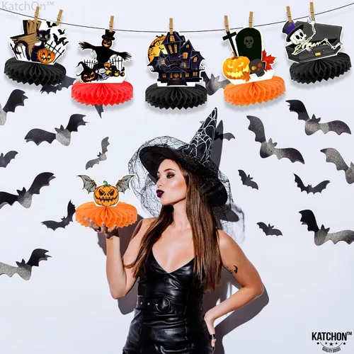 Vista 3 de KatchOn Centros de mesa de Halloween para mesas, paquete de 8