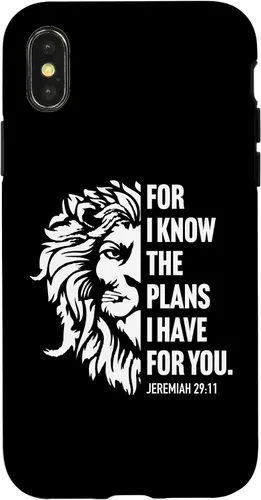 Vista 5 de Jeremiah 29:11 Christian Bible Verse Lion Graphic Case for iPhone 16