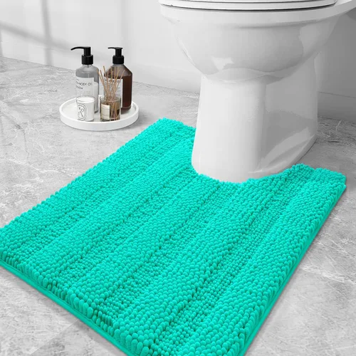 Vista 82 de Grandaily Alfombras de baño de felpilla a rayas de 24 x 16 pulgadas, extra gruesas y suaves, absorbentes, parte trasera de goma, alfombra de ducha