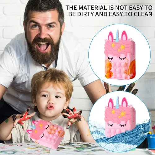 Vista 8 de erduoduo Cartera pequeña bolsa de hombro bolso de burbujas bolso de caramelo para niños suministros de fiesta musical para niña Rosado Cartera