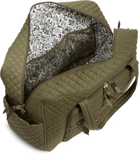 Vista 4 de Vera Bradley - Bolsa de viaje de fin de semana Weekender de algodón para mujer, Climbing Ivy Green - Algodón reciclado