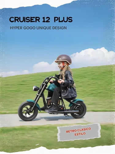 Vista 10 de HYPER GOGO Cruiser 12 Plus - Motocicleta para Niños (SMALT Blue)