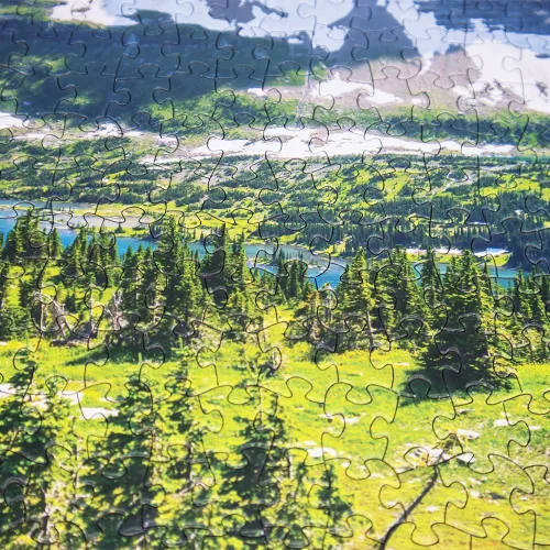 Vista 5 de Rompecabezas para adultos de 1000 piezas del Parque Nacional Glaciar, rompecabezas de 1000 piezas, grueso, resistente, preciso, entrelazado a partir