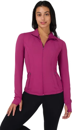 Vista 8 de 90 Degree By Reflex Chaqueta ligera atlética con cremallera completa, ajuste delgado, para correr, con aberturas para los pulgares Negro