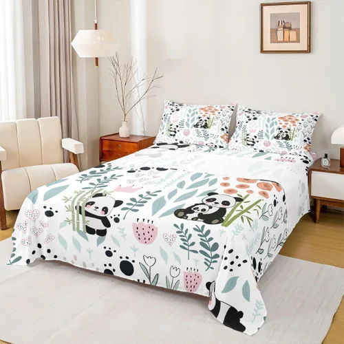 Vista 10 de Erosebridal Juego de sábanas de animales de la selva para niñas y niños, juego de sábanas de safari salvaje con diseño de elefante, oso, tigre