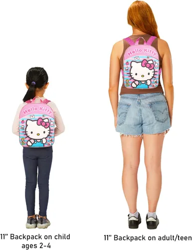 Vista 5 de SANRIO Hello Kitty Preschool Backpack - Bundle with 11” Hello Kitty Mini Bag, Stickers, More - School Backpack for Girls Toddler Kids