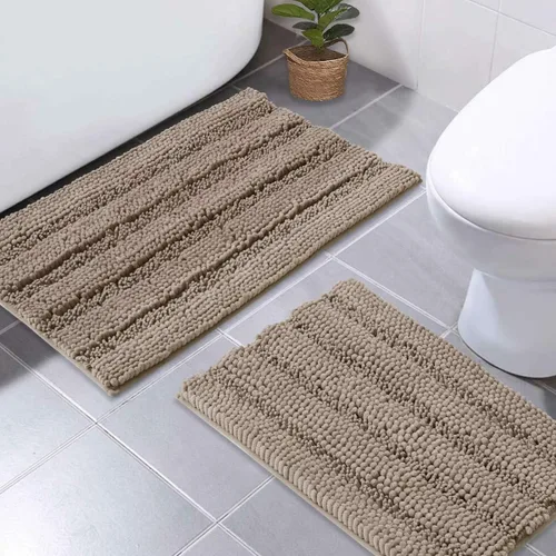 Vista 18 de NICETOWN Tapete negro para baño, antideslizante, suave, absorbente de agua, tapete de bajo perfil para entrada, tapete para vestíbulo, puerta
