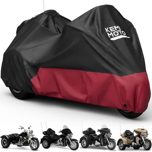 Vista 10 de KEMIMOTO Funda para motocicleta 420D resistente al agua, compatible con los modelos Softail Dyna, Standard Heritage Classic 114 Shadow Cruiser