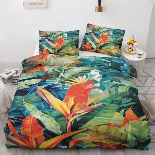 Vista 15 de Funda de edredón abstracta tamaño individual Juego de ropa de cama de arte colorido 2 piezas Funda de edredón con patrón de microfibra suave