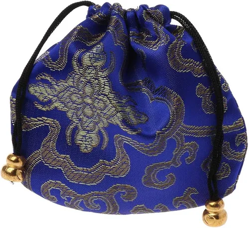 Vista 8 de Bolsa de viaje de seda tradicional bolsa de joyería bordada china clásica organizador - rojo