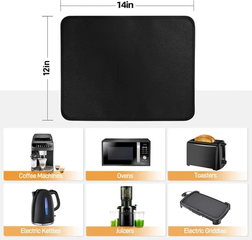 Vista 4 de Tapete resistente al calor para freidora de aire, tapete resistente al calor de 12 x 14 pulgadas para encimera, protector de encimera de silicona
