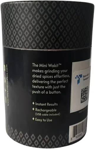 Vista 6 de Mini molinillo Wakit (negro) - Molinillo eléctrico recargable de hierbas con tecnología patentada de bola y cadena para moler sin esfuerzo