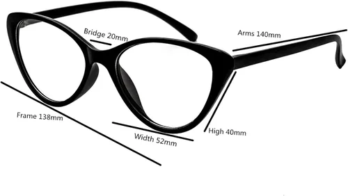 Vista 4 de Gafas de distancia ojo de gato para mujer -1.00 Gafas retro miopía miopía