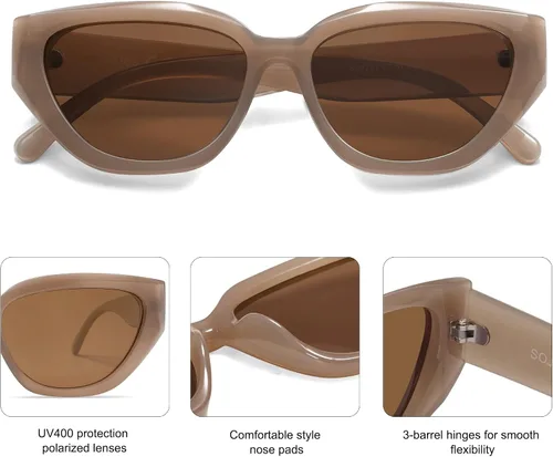 Vista 4 de SOJOS Gafas de sol polarizadas de ojo de gato lindo de moda para mujer Cateye SJ2237