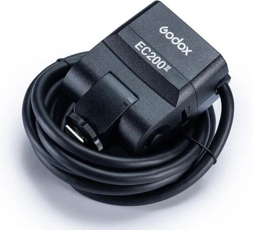 Vista 9 de Godox EC200 II - Cabezal de extensión para flash Godox AD200Pro II, extensor de cabeza de 200 W con cable de extensión de 2M, zapata fría de metal