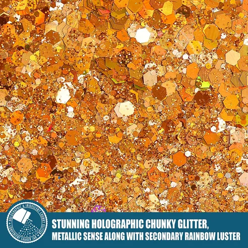Vista 2 de Estanoite - Brillantina holográfica gruesa, 160G/5.64OZ, brillantina artesanal para resina, purpurina metálica iridiscente, lentejuelas gruesas