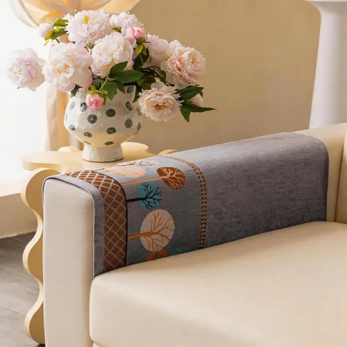 Vista 17 de Funda Boho para Sofá, Fundas de Sofá Antideslizantes Lavables, Fundas de Sofá de Chenilla Acolchadas, Fundas Bohemias para Sofá, Protector de Azul