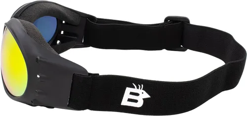 Vista 5 de Birdz 2 pares de gafas de equitación deportivas Eagle negro mate acolchadas con lente reflectante azul/naranja ReflecTech