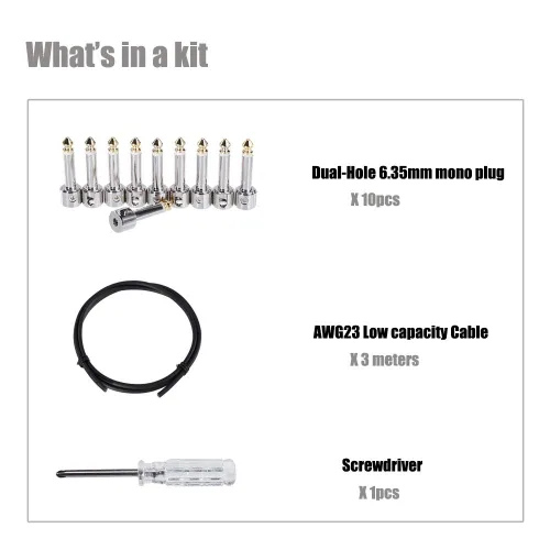 Vista 3 de Kit de cable de conexión sin soldadura Pedalboard Kit de cable de conexión de guitarra Cable de conexión de efectos Pedal Cable de conexión