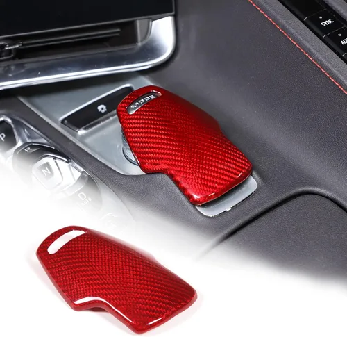 Vista 9 de Daeiclru Cubierta de la perilla de la palanca de cambios de fibra de carbono real compatible con Corvette C8 Z06 Z51 2020-2023, cubierta de perilla