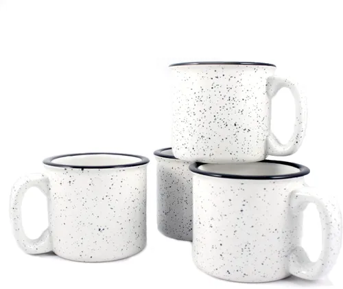 Vista 4 de Taza de cerámica para fogata, 15 onzas, juego de 4 (aguamarina)