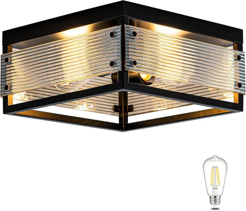 Vista 8 de MAYNA Moderna lámpara de techo dorada, luminarias de pasillo de 1 luz para montaje en techo, regulable, accesorios de iluminación para vestíbulo