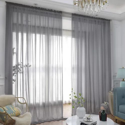 Vista 23 de L&TEC Cortinas traslúcidas para la ventana de color beige, 2 paneles de 48x45 pulgadas, con bolsillo básico para la barra de la cortina