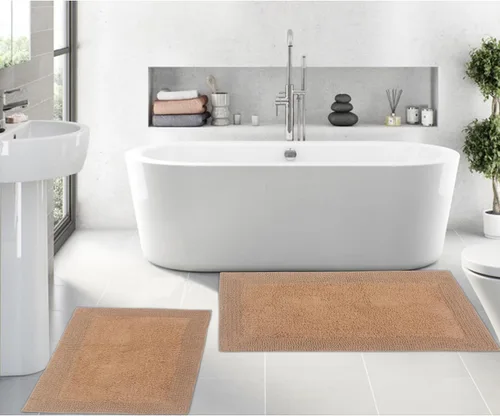 Vista 74 de Home Weavers Luxury Collection 100% Cotton Reversible Bathroom Rugs Set, Washable Rug, Soft Cotton Extra Soft and Absorbent Bath Rug, Kitchen Mat, 2