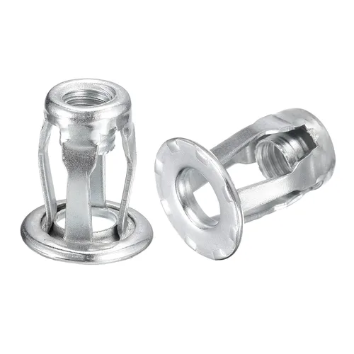 Vista 6 de uxcell Tuercas de gato M5, 5 tuercas roscadas de acero al carbono para metal fino, longitud de 0.724 in