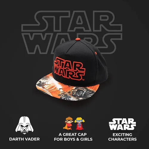 Vista 4 de Star Wars - Gorra de béisbol con logotipo bordado clásico para niños y jóvenes