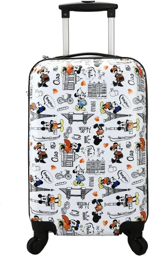 Vista 2 de Bioworld Disney Mickey Mouse - Juego surtido de equipaje de 3 piezas, color blanco, Blanco