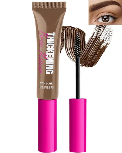 Vista 22 de Kit de gel de cejas teñido impermeable, gel de rímel de cejas engrosante y pegamento de cejas de ajuste transparente, crema de cejas de relleno