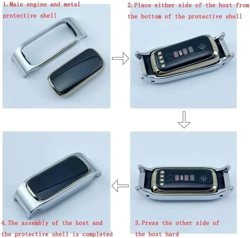 Vista 7 de T-BLUER Correa de repuesto de metal de acero inoxidable compatible con Fitbit Luxe Fitness Tracker