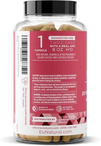 Vista 9 de Glow Vitaminas prenatales + folato & DHA – Multivitamínico para nutrir el embarazo, para bebés y mamá saludables – Ácido fólico, jengibre, zinc