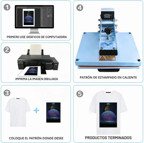 Vista 5 de 15.2x11.6 máquina de prensa térmica para camisetas con cajón y máquina de sublimación de panel digital