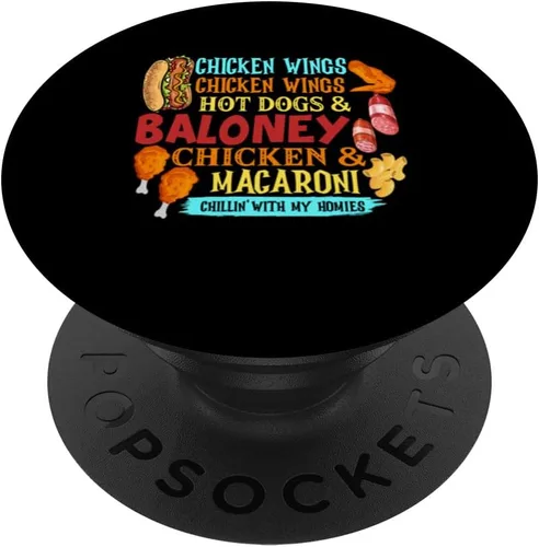 Vista 6 de Alitas de pollo para perros calientes y pollo Baloney y macarrones, PopSockets MagSafe PopGrip para iPhone