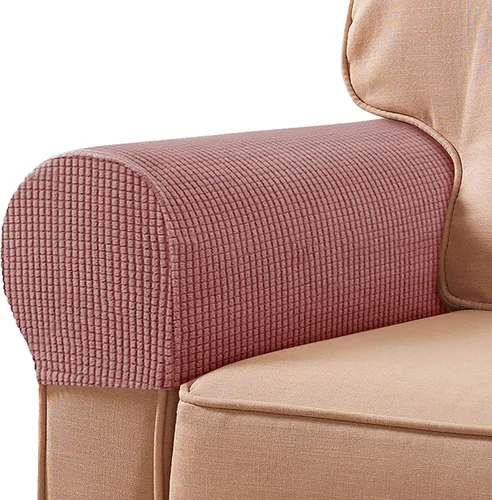Vista 9 de Fundas de poliéster de alta elasticidad para reposabrazos de sofá, fundas impermeables para muebles, tela de elastano antimanchas, juego de 2