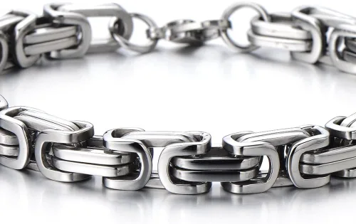 Vista 3 de COOLSTEELANDBEYOND Mens Women New Stainless Steel Braided Link Bracelet Polished