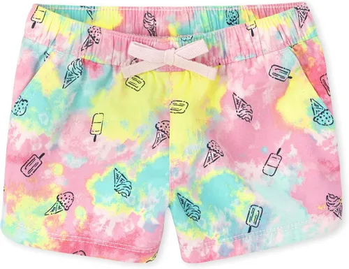 Vista 5 de The Children's Place Pantalones cortos de algodón para niñas pequeñas