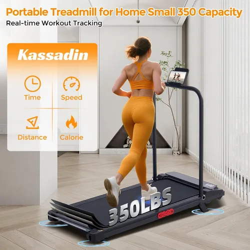 Vista 10 de KASSADIN Electric Walking Pad Treadmill with Handle Bar Incline for Home, Portable Walking Pad Treadmill with Handles for Home Small, 3.0HP Mini