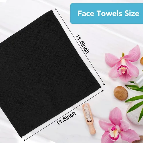 Vista 3 de Orighty Paquete de 5 toallas faciales de microfibra, altamente absorbentes y suaves al tacto, toallas de mano para baño, hotel, spa y gimnasio, 11.5