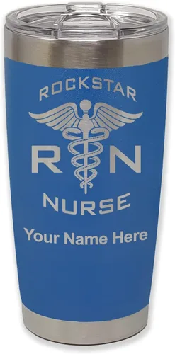 Vista 27 de LaserGram RN Rockstar - Vaso aislado al vacío de 20 onzas, grabado personalizado incluido (negro)