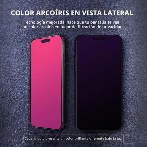 Vista 3 de EGKimBa Protector de pantalla de privacidad Compatible con iPhone 14 Pro Max, iPhone 16 Plus, 15 Plus, 6.7 pulgadas Vidrio templado electroplateado