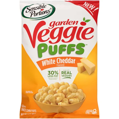 Vista 17 de Sensible Portions Garden Veggie Puffs, hecho con aceite de aguacate, aperitivo sin gluten, aperitivos para niños y familias, sabor rancho de eneldo