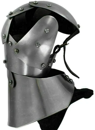 Vista 3 de Guantes medievales de armadura funcional medieval Battle Clamshell Manoplas guante SCA LARP Hema Plata