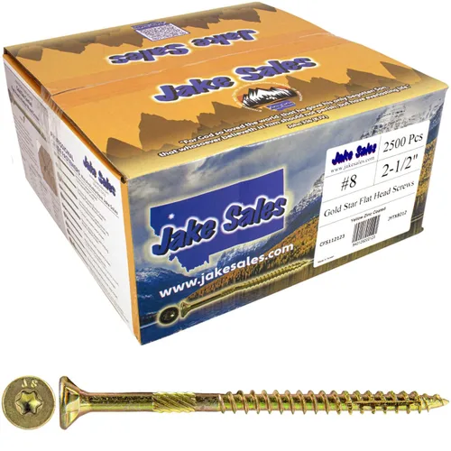 Vista 188 de 8 x 1 revestimiento exterior recubierto de bronce, tornillo de madera multiusos compatible con ACQ, cabeza plana Torx/Star Drive de 1 libra, 288
